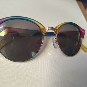 Round Gradient Rainbow Frame Sunglasses - Multicolor ( UNISEX ☺️🔥)